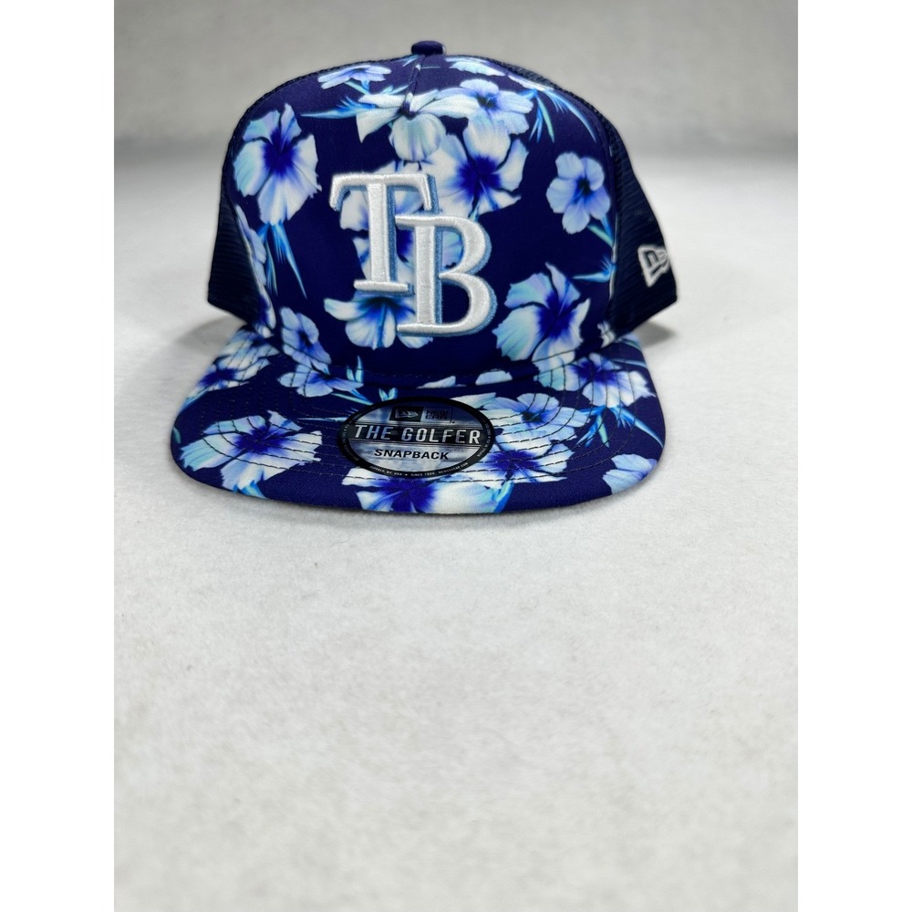 New Era Tampa Bay Rays The Golfer Snapback Hat Blue Hibiscus Floral Mesh NWOT